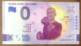 2024 BILLET 0 EURO SOUVENIR LOUIS DE FUNES BOXE 0 EURO SCHEIN BANKNOTE PAPER MONEY BANK PAPIER MONNAIE - Private Proofs / Unofficial