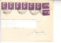 ITALIA  1948 - Lettera Da Provincia Genova A L'Aquila Con 8 Francobilli  (Luogotenenza) - Sassone 538 - Poststempel