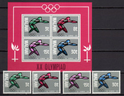 Malawi 1972 Olympic Games Munich Set Of 4 + S/s MNH - Sommer 1972: München