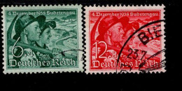 Deutsches Reich 684 - 685 Volksabstimmung Sudetenland Gestempelt Used (2) - Usati