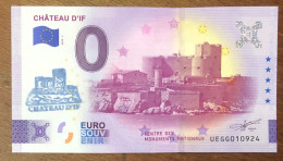 2024 BILLET 0 EURO SOUVENIR MARSEILLE CHÂTEAU D'IF + TAMPON EURO SCHEIN BANKNOTE PAPER MONEY BANK PAPIER MONNAIE - Pruebas Privadas