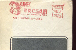 X0726 France, Red Meter Freistempel Ema 1961 Paris,Camex Movie Camera Film Kamera (front Of Cover) - Photographie