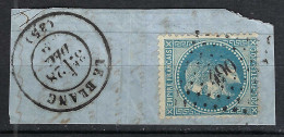 FRANCE  PC Des GC Ca.1860-75: Le No 490 (Le Blanc) Sur Y&T 29B Sur Fragment Avec CAD - 1863-1870 Napoléon III. Laure