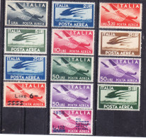 1946 1962 DEMOCRATICA AEREA Serie Completa NUOVO MNH Con Gronchino - Airmail