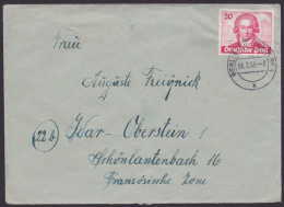 MiNr 62 "Goethe", EF Auf Bedarfsbrief - Lettres & Documents