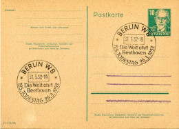 X0728 Germany, Special Postmark 1952 Berlin  125 Todestag Ludwig Van Beethoven - Musique