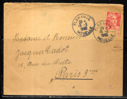 P157 - MARIANNE DE GANDON SUR LETTRE DE FLORANGE DU 15/02/49 - 1921-1960: Modern Period