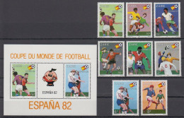 Zaire - 1982 - Soccer World Cup: Spain - Yv 1043/50 + Bf 25 - 1982 – Spain