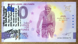 2024 BILLET 0 EURO SOUVENIR LOUIS DE FUNES VÉLO + TAMPON EURO SCHEIN BANKNOTE PAPER MONEY BANK PAPIER MONNAIE - Prove Private