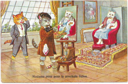 CHATS - Chat Peintre - Madame Pose Pour Le Prochain Salon - Katzen