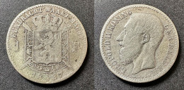 BELGIQUE - 1 Francs 1887 Leopold II Koning  "Argent"  Réf, S 04 - 1 Frank