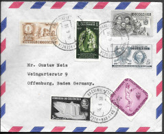 Colombia Barranquilla Cover To Germany 1958. 25c Rate Fencing UPU Stamps - Kolumbien