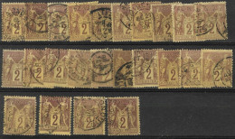 France - N° 85 Type Sage Lot De 24 Oblitérés  Pour Recherches Et étude - 1876-1898 Sage (Type II)