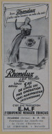 Publicité, Rhonelux (machine à Laver, Lave-linge), Production E.M.F. (Equipement Ménager Français), 1950 - Publicités