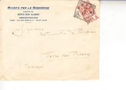 ITALIA  1911 -  Lettera Con Pubblicità "Rivista Per Le Signorine" - Roma - Marcophilia