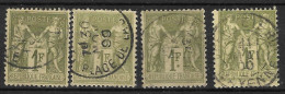 France - N° 82 Type Sage Lot De 4 Oblitérés  Pour Recherches Et étude - 1876-1898 Sage (Type II)