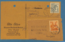 Allemagne Zone AAS 1948 - Carte Postale De Krefeld - G33768 - Altri & Non Classificati