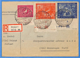 Allemagne Zone AAS 1949 - Lettre Einschreiben De Weimar - G33750 - Sonstige & Ohne Zuordnung