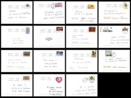 95906 - Lot De 15 Courriers Lettres Enveloppes De L'année 2018 Divers Affranchissements En EUROS - Briefe U. Dokumente