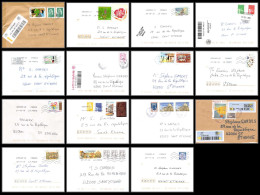 95898 - Lot De 15 Courriers Lettres Enveloppes De L'année 2018 Divers Affranchissements En EUROS - Briefe U. Dokumente