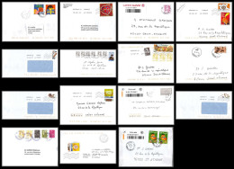 95723 - Lot De 15 Courriers Lettres Enveloppes De L'année 2019 Divers Affranchissements En EUROS - Brieven En Documenten