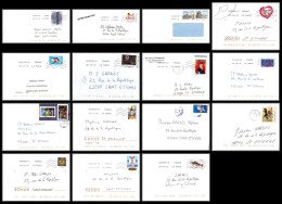 95718 - Lot De 15 Courriers Lettres Enveloppes De L'année 2019 Divers Affranchissements En EUROS - Storia Postale