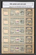 95281a Colis Postaux Paris Pour Paris N°197 5f Sur 2f90 Bleu 10kg 1938  Cote 350 Euros Neuf ** Mnh Feuille Sheet - Neufs