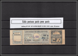 95281 Colis Postaux Paris Pour Paris N°197 5f Sur 2f90 Bleu 10kg 1938  Cote 70 Euros Neuf ** Mnh - Ungebraucht