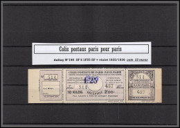 95280 Colis Postaux Paris Pour Paris N°190 2f S 1f25 2f Violet 1935 Cote 55 Euros Neuf  - Mint/Hinged