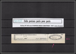 95275b Colis Postaux Paris Pour Paris N°168 Noir Fortin Gros Chiffres Neuf ** Mnh  Non Dentelé 2 Cotés - Neufs