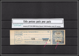 95273c Colis Postaux Paris Pour Paris N°154 2f90 Fortin Neuf ** Mnh Avec Double Frappe - Mint/Hinged