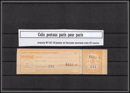 95270 Colis Postaux Paris Pour Paris N°151 2f Jaune Et Or Servant  Neuf ** Mnh  - Ungebraucht