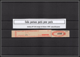 95266 Colis Postaux Paris Pour Paris N°124 Rouge Et Blanc 1926  Cote 80 Euros  - Mint/Hinged