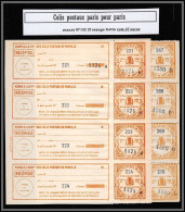95271d Colis Postaux Paris Pour Paris N°152 2f Orange Fortin Lot 2 Feuille Complete (sheet) Nuances - Ungebraucht