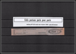 95265 Colis Postaux Paris Pour Paris N°123 Noir Sur Violet Cote 85 Euros  - Neufs