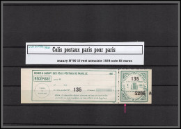 95261b Colis Postaux Paris Pour Paris N°90 1f Vert Cote 85 Euros Neuf ** Mnh Non Dentelé Imperf Bas - Ungebraucht