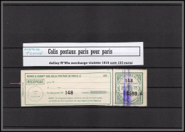 95260C Colis Postaux Paris Pour Paris N°69a 60C VERT Envoi Nombre 1919 Cote 125 Euros Surcharge Violette  De Formule - Ungebraucht