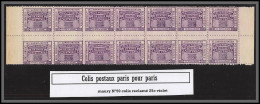 95258 Colis Postaux Paris Pour Paris N°50 Bloc 14 Interpanneaux Cote 154 Euros Neuf ** Mnh  - Nuevos