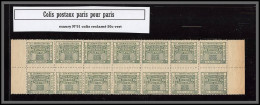 95257 Colis Postaux Paris Pour Paris N°51 Bloc 14 Interpanneaux Cote 182 Euros  - Mint/Hinged