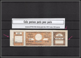 95254b Colis Postaux Paris Pour Paris N°42 30c Brun Port Du 1917 Non Dentelé Imperf 3 Cotés Cote 150 + - Ongebruikt