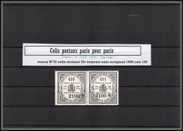 95252 Colis Postaux Paris Pour Paris N°37 Colis Non Réclamé 35c Cote 370 Euros Non Dentelés 1 Coté Paire - Neufs