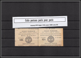 95218 Colis Postaux Paris Pour Paris N°2 Type 1 25c Noir 1890 Cote 85  - Neufs