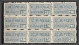 95212a Colis Postaux N°44 2f Bleu Majoration Bloc 9 Neuf ** Mnh Cote 450 Euros Discount - Neufs