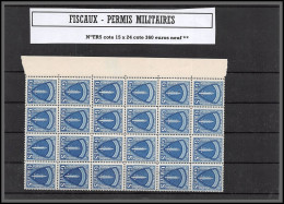 95199 Fiscaux Permis Militaire  TR5 Bloc De 24 Cote 360 Eurros Neuf ** Sans Charnière MNH - Andere & Zonder Classificatie