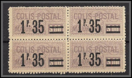 95217d Colis Postaux N°34 1f35 Sur 3f Violet Majoration Bloc De 4 Neuf ** Mnh Cote 68 Euros - Mint/Hinged