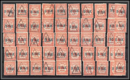 95192 TAXE N°63 X 50 Exemplaires TB Oblitérés Oblitération Triangle R - Used Stamps