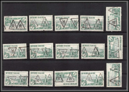 95161 N°301 Riviere Bretonne Cahet R Triangle Double Frappe RR X 15 Exemplaires B/TB Oblitérés  - Used Stamps