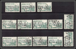 95164 N°301 Riviere Bretonne Cahet R Triangle Double Triple Frappe Dont Inversé RR X 13 Exemplaires B/TB Oblitérés  - Used Stamps