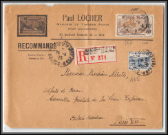 96192 N°165 167 Recommandé Nice 1923 Pour Paris Orphelins De Guerre Lettre Cover France - Cartas & Documentos
