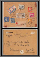 96172 N°164 167 Recommandé Alfortville 1935 Alexandia Egypte Egypt Affranchissement Composé Orphelins Ammortissement - Storia Postale